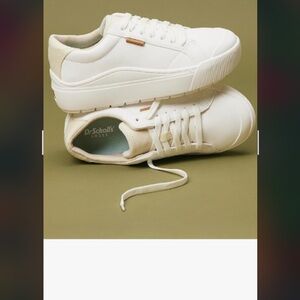Dr. Scholl's White Sneakers with Silver Heel Accent